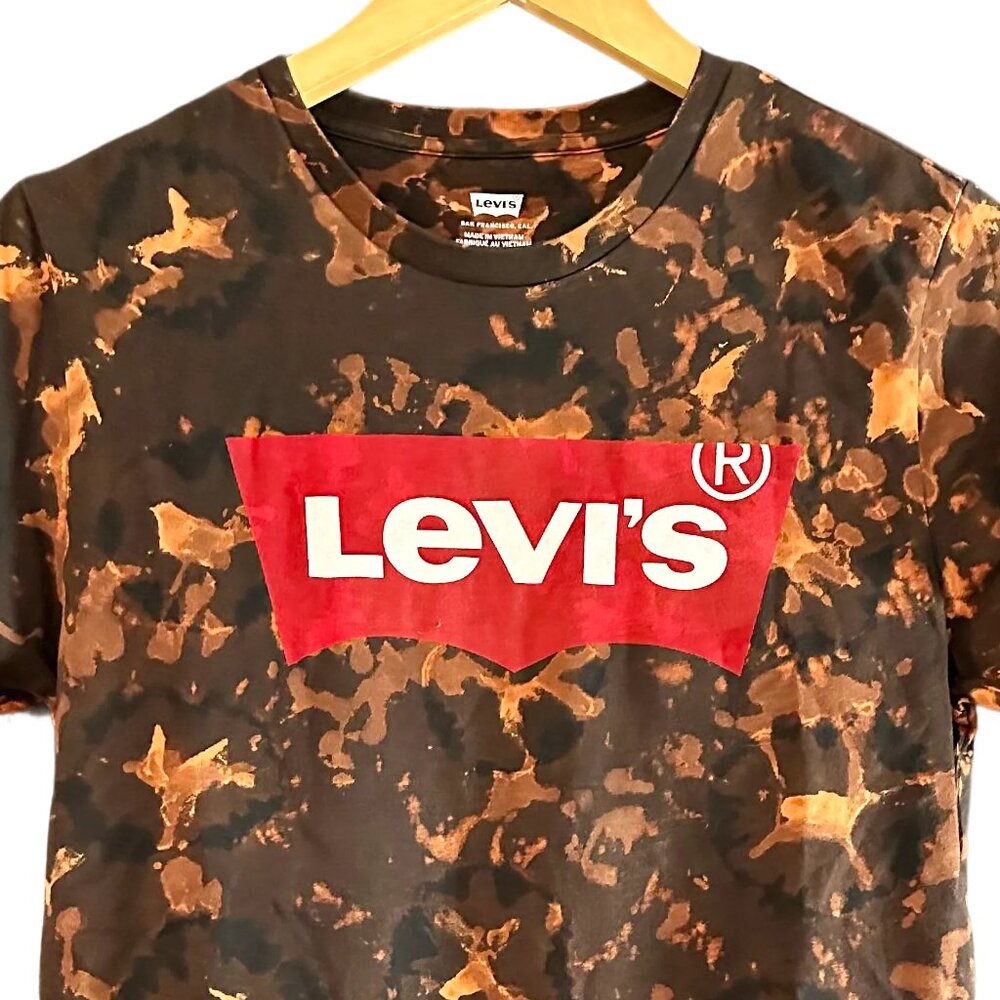 Hand Bleached Levis Logo Classic T-Shirt Adult Small